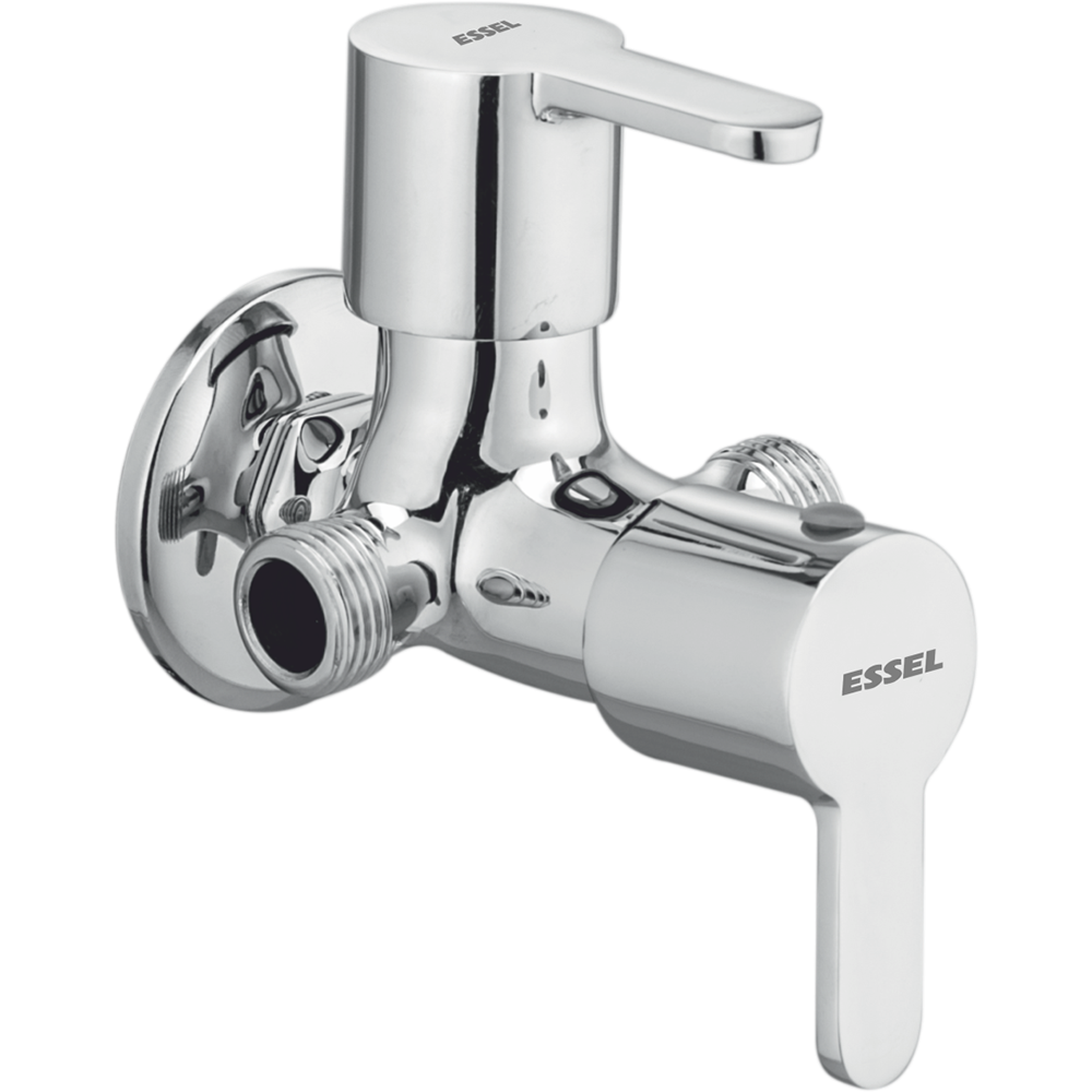 111058 - Two way angular stop valve with wall flange
