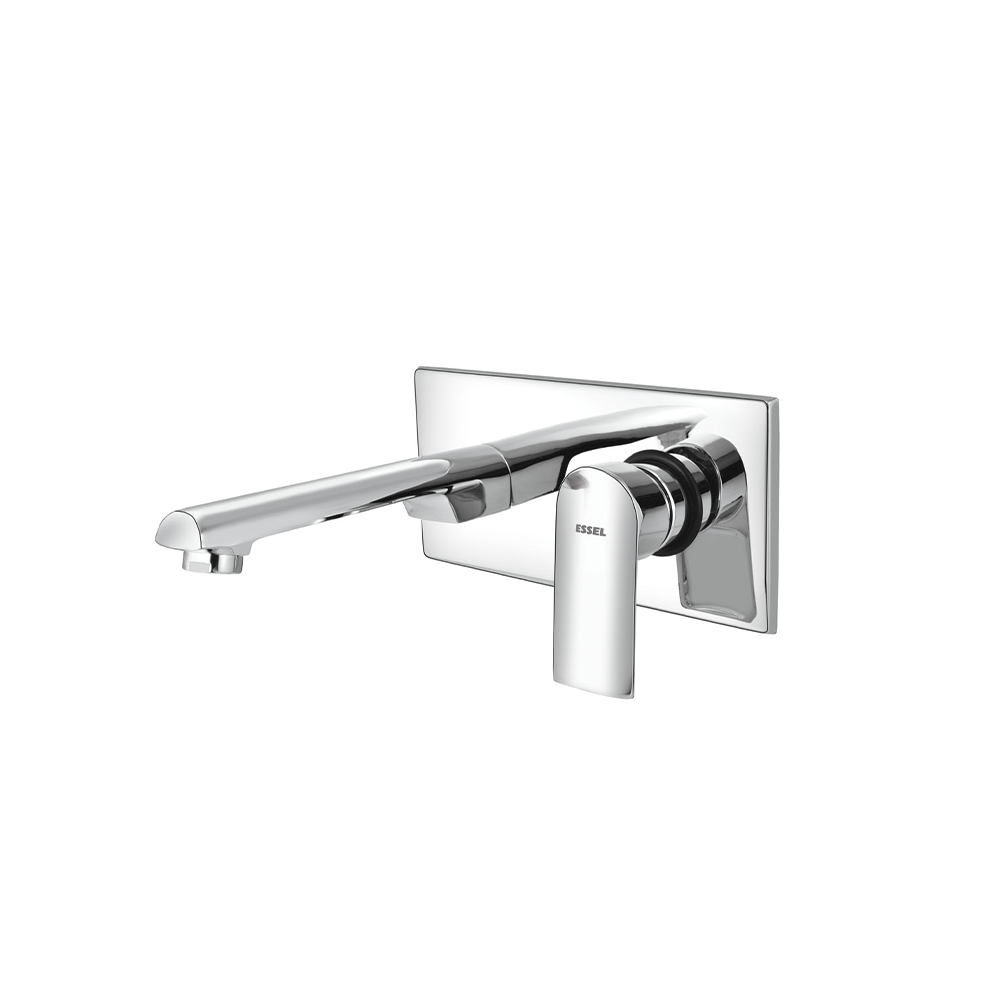 Single lever basin mixer wall mounted exposed part