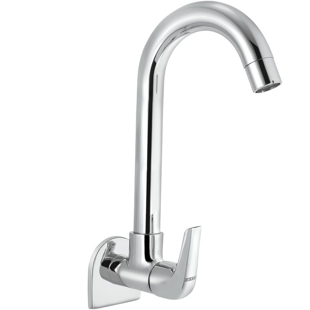 120054 - Sink cock wall mounted with full motion spout and wall flange