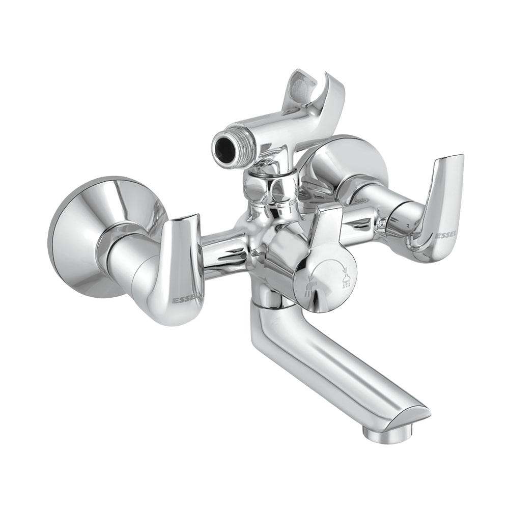 120067 - Wall mixer with inbuilt telephonic arrangement and wall flanges