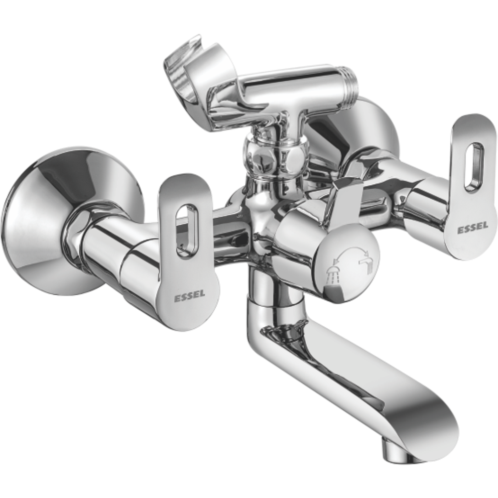 122067 - Wall mixer with inbuilt telephonic  arrangement, shower arrangement  and wall flange