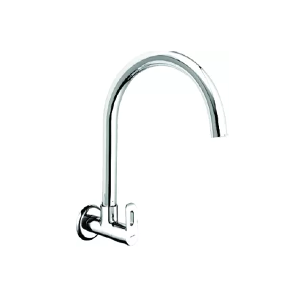 122254 Sink cock - wall mounted with  full motion 355mm extended  spout and aerator