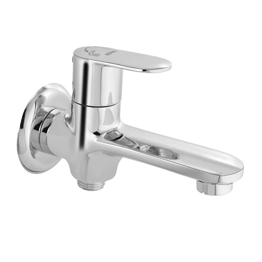 123055 - Twin Bib Cock with Aerator  and Wall flange