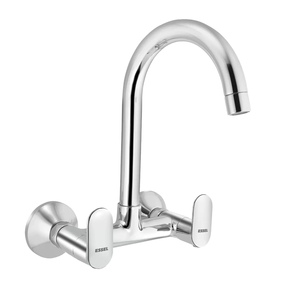 123269 - Sink mixer Wall mounted with full  motion EXTENDED spout and  Aerator