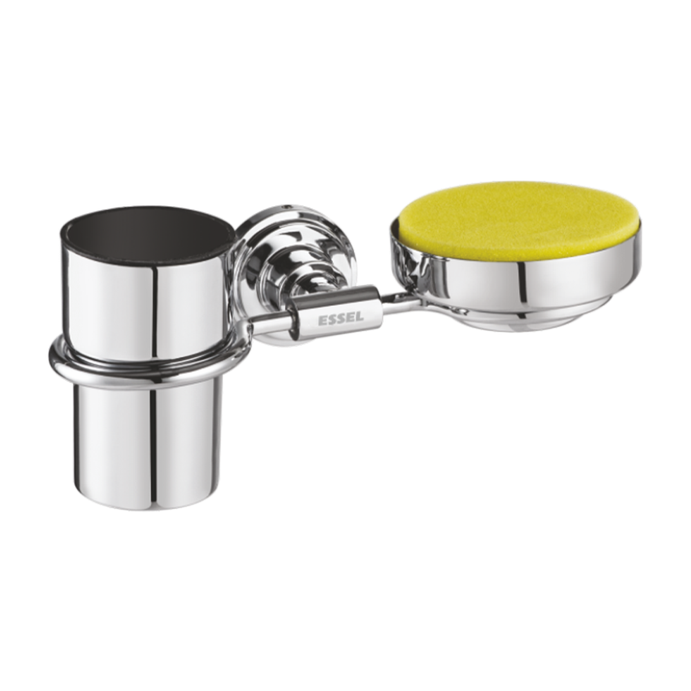 126029 - Soap dish cum tumbler holder SS