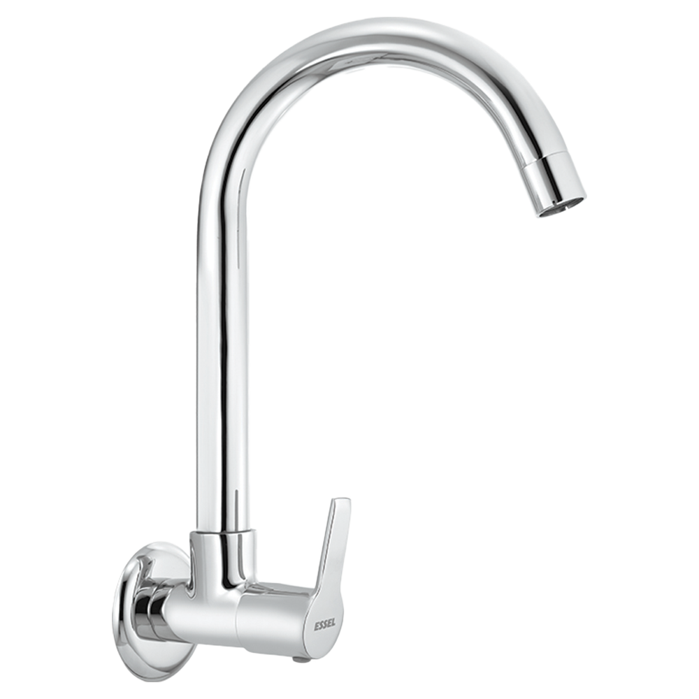 129254 Sink cock - wall mounted with  full motion spout and aerator