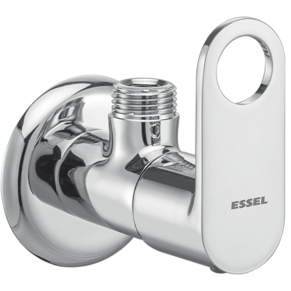 130052 - Angular stop valve with wall flange