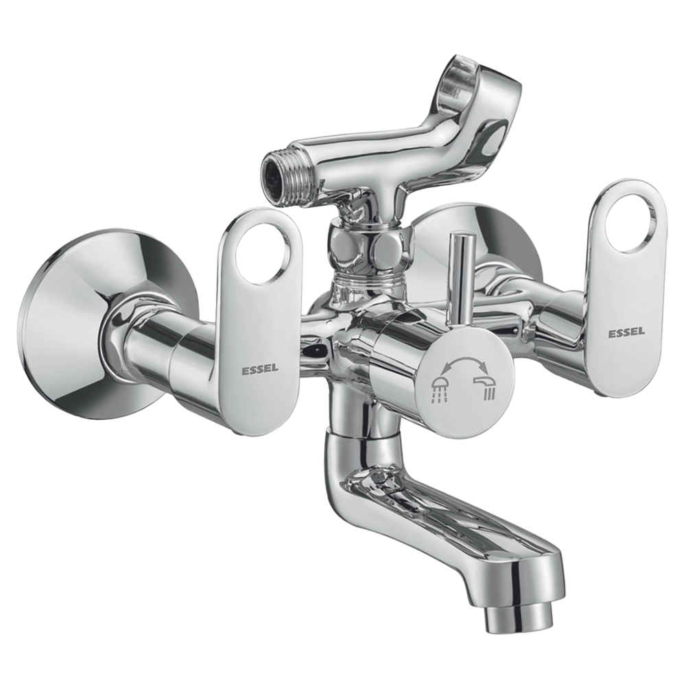 130067 - Wall mixer with inbuilt telephonic  arrangement, shower arrangement  and wall flange