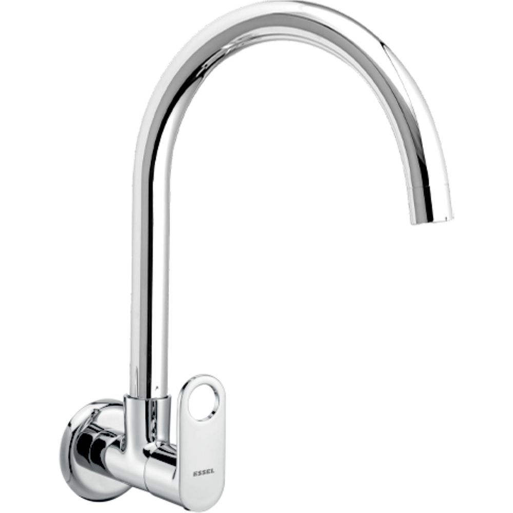 130254 Sink cock - wall mounted with full  motion 355mm extended spout and  aerator
