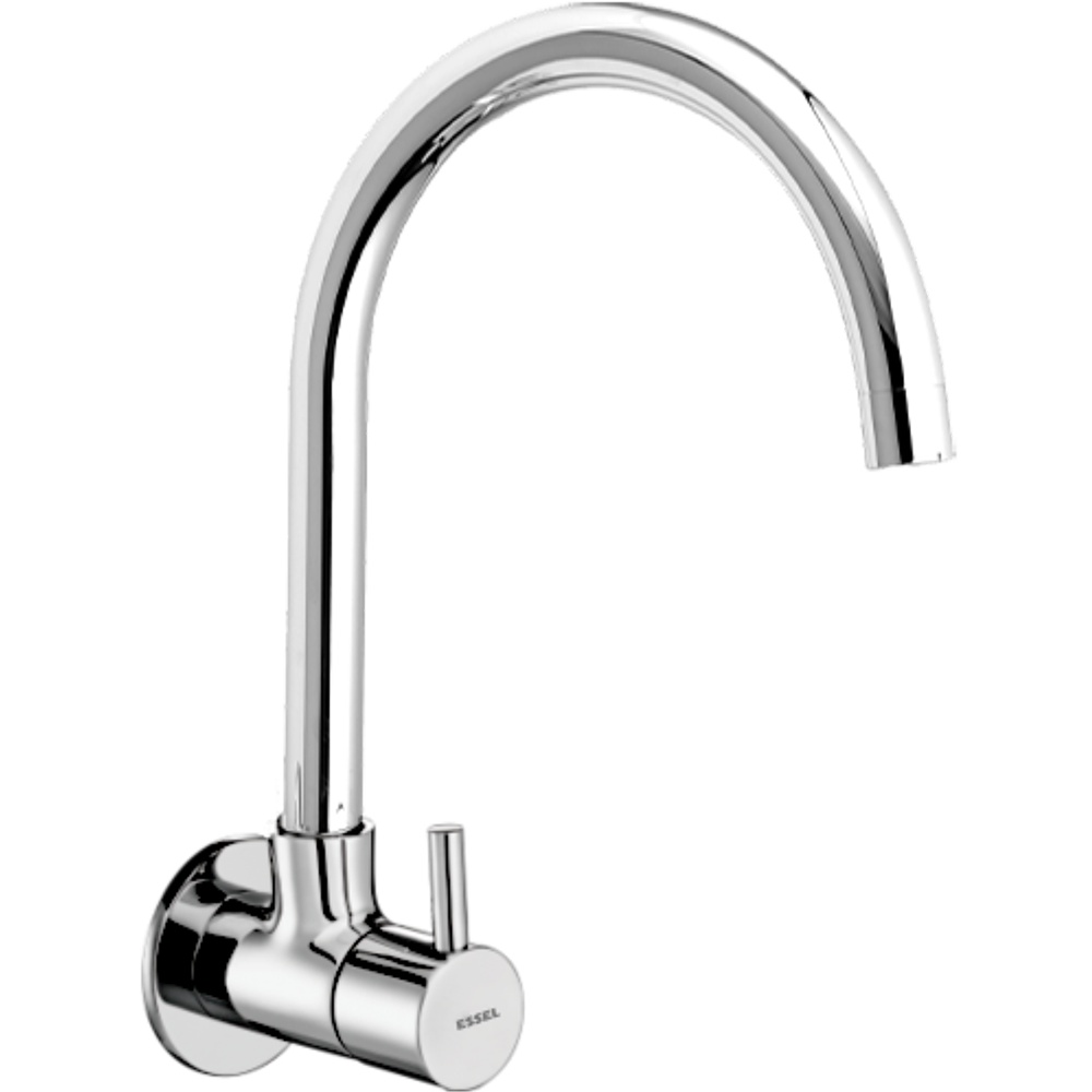 131254 Sink cock - wall mounted  with full motion 355mm  extended spout and aerator