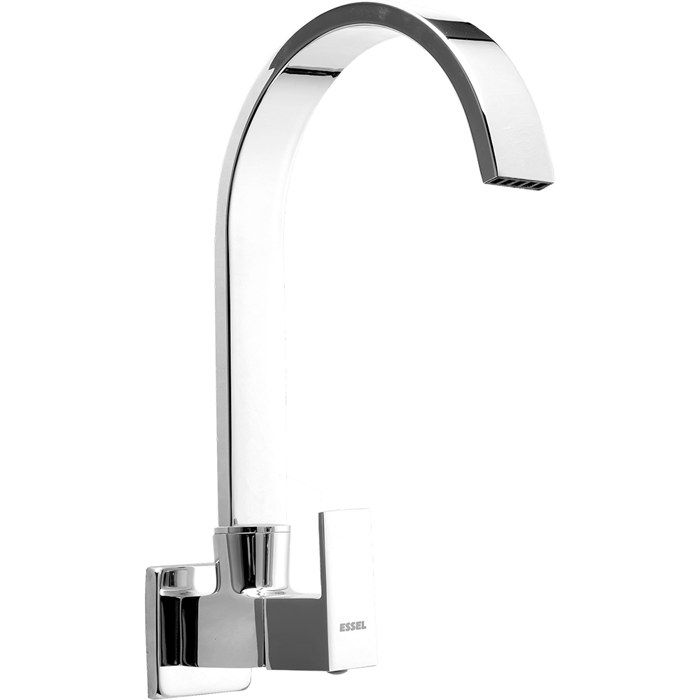132054 Sink cock - wall mounted  with full motion spout and  waterfall aerator