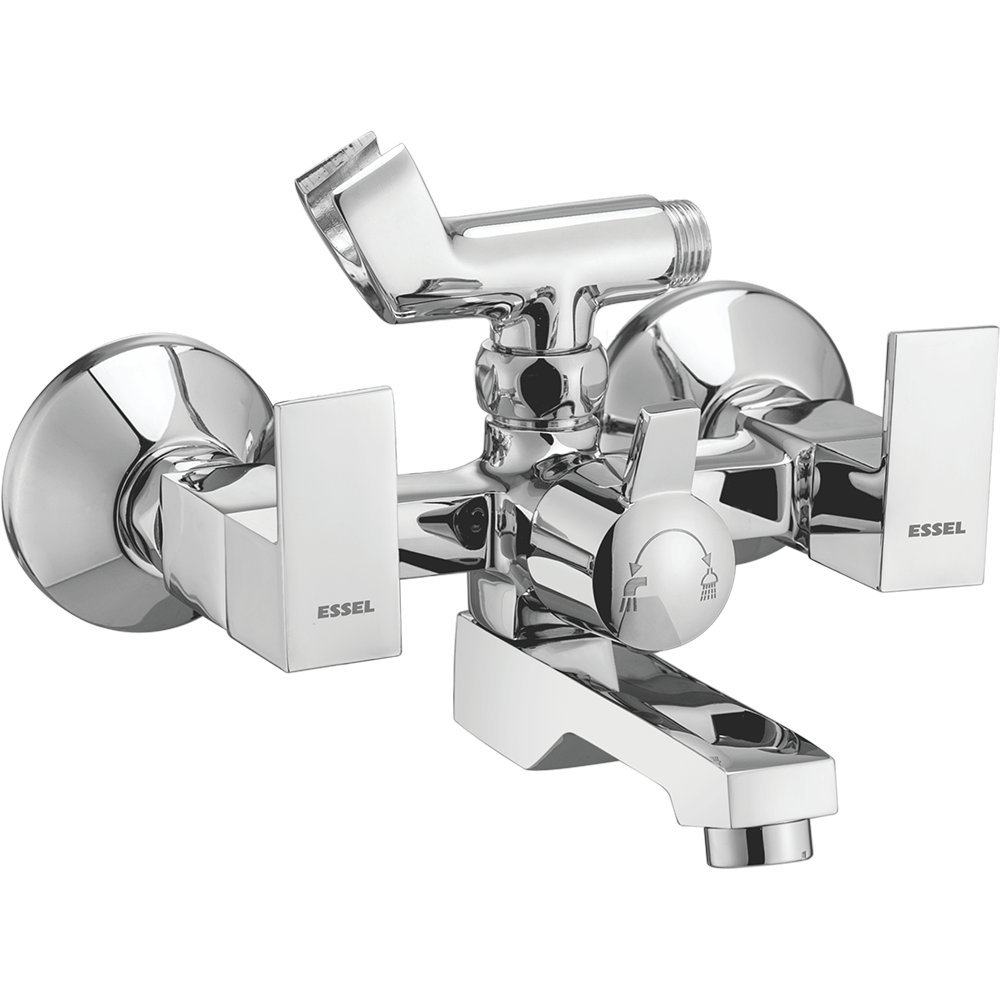 132067 - Wall mixer with inbuilt telephonic  arrangement, shower arrangement  and wall flange