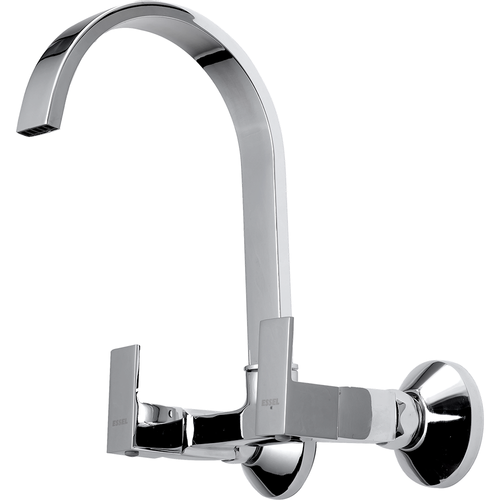 132069 Sink mixer - wall mounted  with full motion spout and  waterfall aerator
