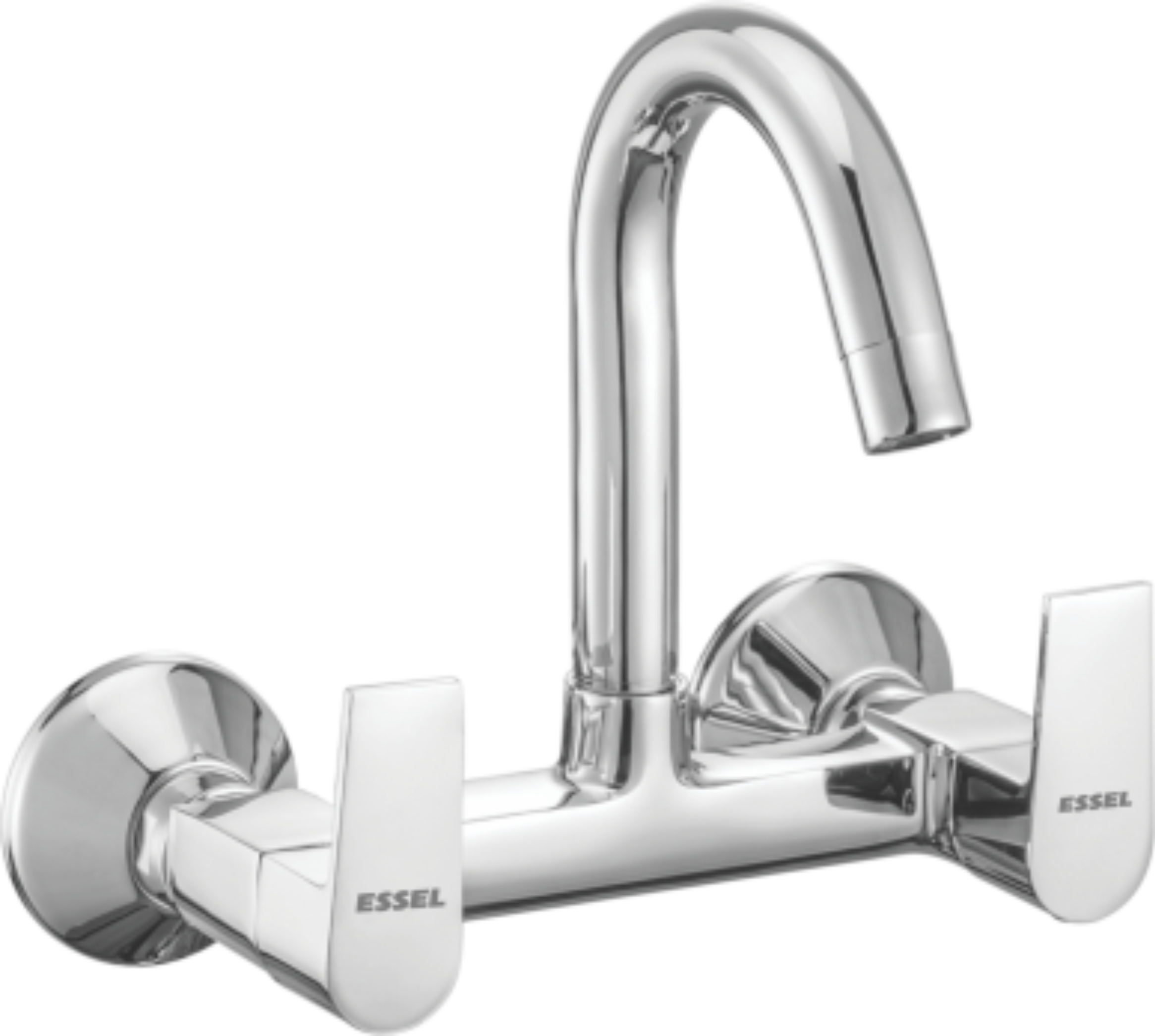 138069 - Sink mixer with full motion  spout, connecting legs and  wall flange