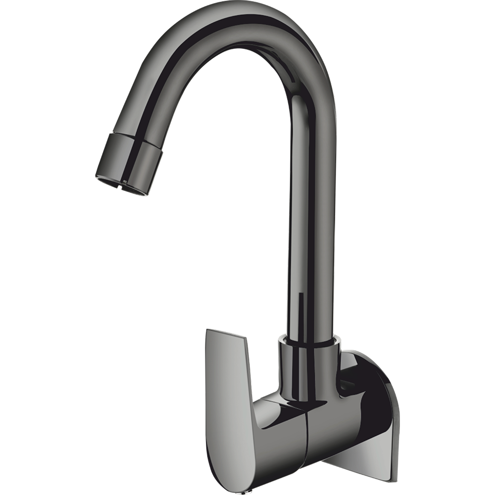 138254 - B Sink cock extended - wall mounted  with full motion spout and aerator