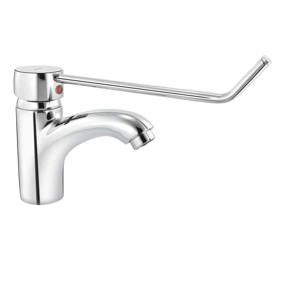 181001 - Single lever basin mixer with surgical purpose elbow action