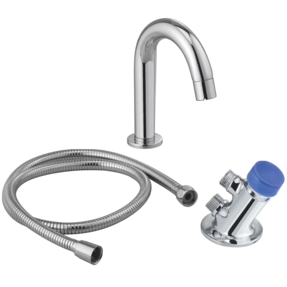 182024 - Foot operative valve with spout one connecting pipes