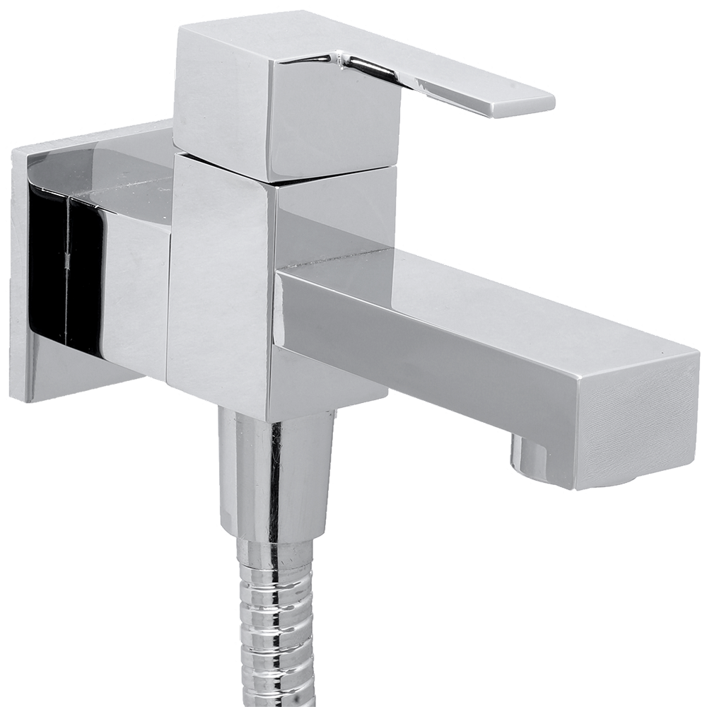 203055 - Two way bib cock with  aerator and wall flange