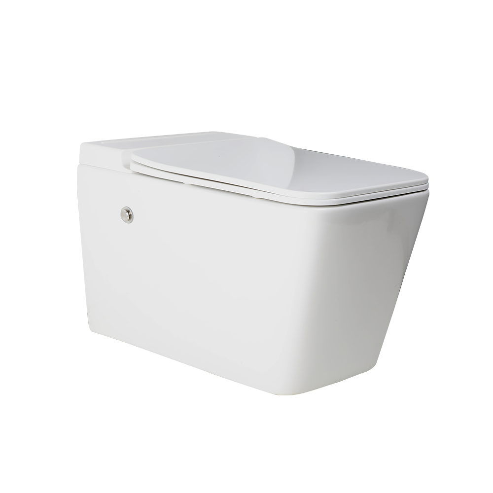 ELECTI - Tankless Wall Hung WC with electro Flush, UF Soft close slim seat cover, hinges 590x360x385mm