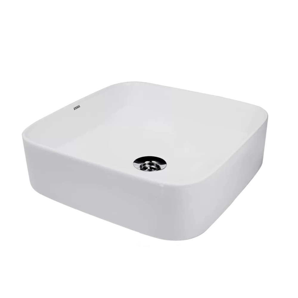ERGO -  Thin rim table top basin - 395X395X110 mm