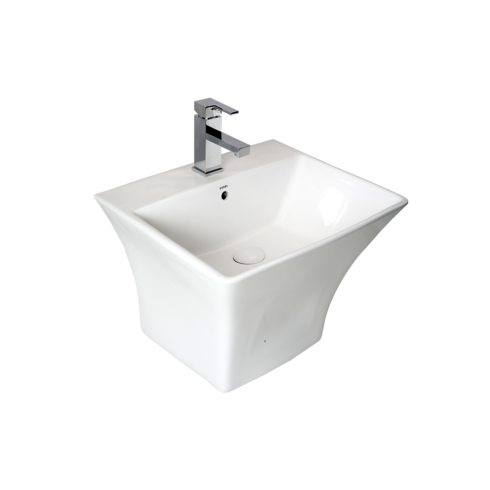 ETEA -  Integrated basin with tap hole - 450X430X340 mm
