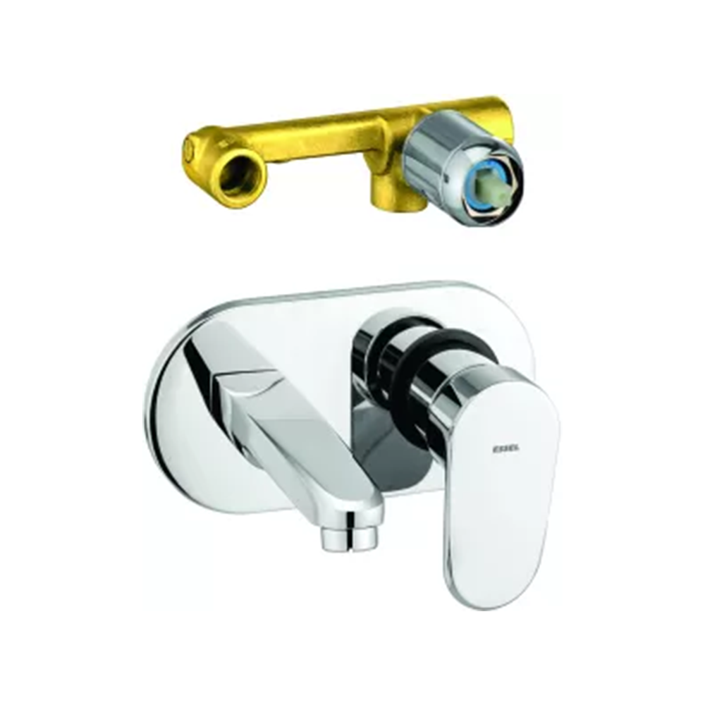 Single lever basin mixer wall mounted exposed part with concealed installation (40mm)