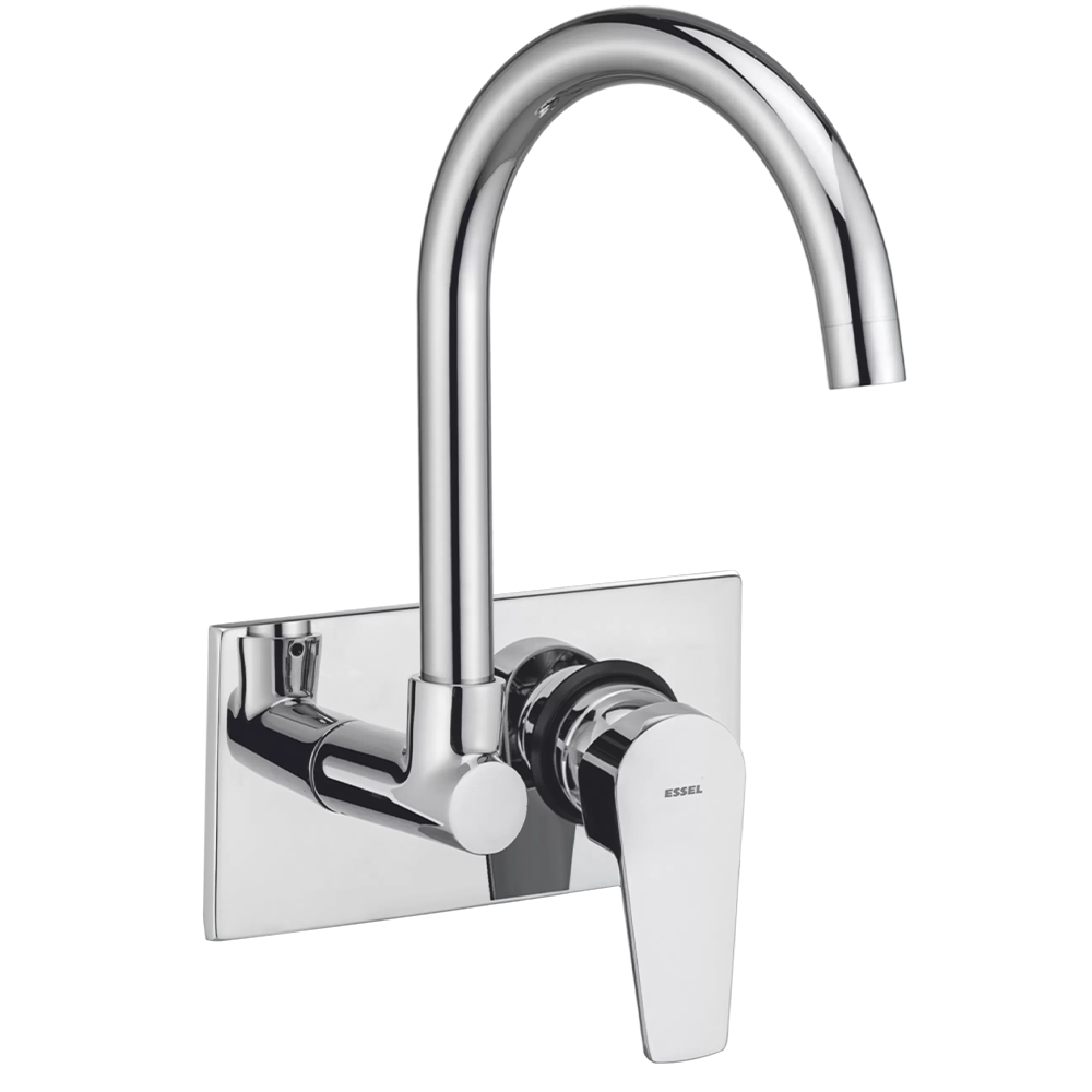 Single lever sink mixer wall mounted  with full motion swivel spout